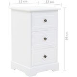  Noćni ormarić od MDF-a i borovine 35 x 32 x 59 cm | shoptok.hr