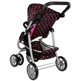 Dječja kolica za lutku 2u1 Alice sa duplim kotačima - crno/roza | shoptok.hr