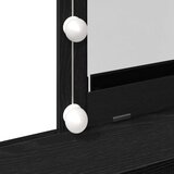  Toaletni Stolik s Ogledalom i LED Osvjetljenjem Crna Orazna Drvo | shoptok.hr