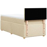  Krevet s oprugama i madracem krem 90 x 200 cm od tkanine | shoptok.hr