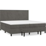  Krevet s oprugama i madracem tamnosivi 200x200 cm baršunasti | shoptok.hr