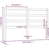  Uzglavlje za krevet crno 166 x 4 x 100 cm od masivne borovine | shoptok.hr