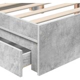  Postelja s shranjevanjem z vzglavjem Betonsko siva 150 x 200 cm, (5000105869) | Shoptok.si