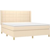  Krevet s oprugama i madracem krem 180x200 cm od tkanine | shoptok.hr