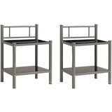 Maison Chic Dvo delni komplet Nočne omarice - Nočne mize siva in črna kovina in steklo, (21688988) | Shoptok.si