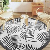 Vanjski tepih bijelo-crni Ø 200 cm PP | shoptok.hr