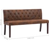 vidaXL Klop 148,5 cm rjavo umetno semiš usnje | Shoptok.si