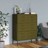 The Living Store Ladičar maslinasto zeleni 80 x 35 x 101,5 cm čelični | shoptok.hr