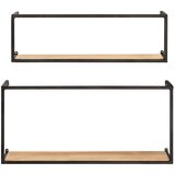 Wenko Komplet 2 borovih polic s črno kovinsko konstrukcijo Wenko Pieces, dolžina 55 cm Cene
