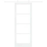  Klizna vrata Bijelo 83 x 211 cm Masivna borovina i staklo | shoptok.hr