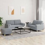  3-dijelni set sofa s jastucima svjetlosivi od tkanine | shoptok.hr