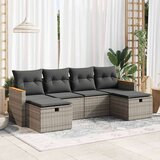 vidaXL 6-dijelni set vrtnih sofa od poliratana s jastucima sivi | shoptok.hr
