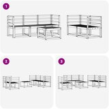  Set vanjskih sofa 6 pcs Bijela 59 x 59 x 37 cm | shoptok.hr