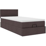 Otomanski krevet s madracem tamnosmeđi 90x200 cm tkanine | shoptok.hr