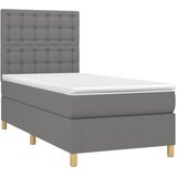  Krevet s oprugama i madracem tamnosivi 90x200 cm od tkanine | shoptok.hr