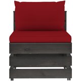  Modularna srednja sofa s jastucima od sivo impregniranog drva Crvena | shoptok.hr