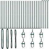  Nosilci ograje Komplet 52 Zelena Jeklo 3.2 x 3.2 x 88.5 cm | Shoptok.si