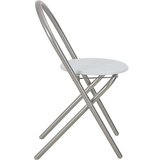  3-dijelni sklopivi blagovaonski set sa stalkom MDF/čelik bijeli | shoptok.hr