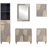  Set ormarića za kupaonicu Zidne 5 pcs Siva Čvrsto drvo manga | Eponuda.ba