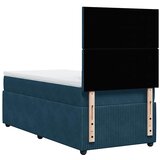 Box spring krevet s madracem tamnoplavi 90x200 cm baršunasti | shoptok.hr