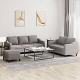  3-dijelni set sofa s jastucima smeđesivi od tkanine | shoptok.hr