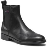 Tommy Jeans Gležnjarji Chelsea Essemtials Leather Flat Boot EN0EN01518 Black BDS | Shoptok.si