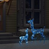  Akrilna ukrasna božićna obitelj sobova 160 LED plava | shoptok.hr