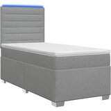  Boxspring krevet s madracem Svjetlosiva 90 x 200 cm Tkanina - Svjetlosiva 90 x 200 cm Dizajn linija | shoptok.hr