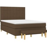  Box spring postelja z vzmetnico temno rjava 140x200 cm blago, (20901002) | Shoptok.si