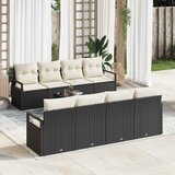  Set sofe 7 kom. 6-Broj sjedala Crna i Krema poliratan 230 x 62 x 85 cm | Shoptok.si