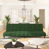 The Living Store Kavč dvosed z ležiščem temno zelen žamet - Raztegljiv Kavč, (21661504) | Shoptok.si