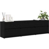 TV ormar S LED lampica s ladicama s pohranom Crna 182 x 34 x 50 cm Konstruirano drvo | shoptok.hr