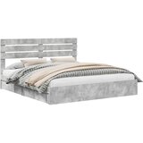  Krevet s od storage s uzglavljem Betonski sivi 180 x 200 cm | shoptok.hr