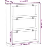  Ormar za cipele s ladicama Corona Bijelo 99 x 32 x 122 cm - 122 cm Bijelo | shoptok.hr