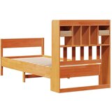  Knjižna postelja brez vzmetnice vošč. rjava 75x190 cm borovina, (21532764) | Shoptok.si