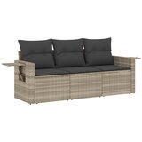 Maison Chic Seti vrtnega pohištva - Vrtna garnitura - Vrtni pohištvo set 3-delna z blazinami siv poli ratan, (21811476) | Shoptok.si
