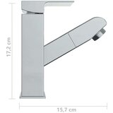 vidaXL Slavina za umivaonik s funkcijom izvlačenja krom 157 x 172 mm | shoptok.hr