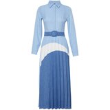 Trendyol Blue Color Blocked Woven Shirt Dress | ePonuda.com