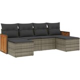 vidaXL 6-dijelni set vrtnih sofa od poliratana s jastucima sivi | shoptok.hr