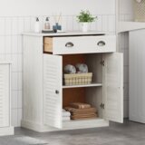 vidaXL Kupaonski ormar Bijela 68 x 34 x 80 cm Masivna borovina | shoptok.hr