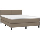  s oprugama i madracem smeđesivi 140 x 190 cm od tkanine | shoptok.hr