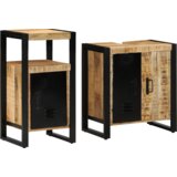 vidaXL Set namještaja za kupaonicu 2 pcs Smeđa Čvrsto grubo drvo manga | shoptok.hr