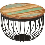 vidaXL Klubska mizica Ø50x35 cm trden predelan les in jeklo | Shoptok.si