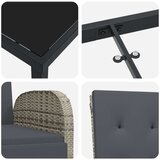 vidaXL set za objedovanje od 7 dijelova s jastučićima siva poli ratan | shoptok.hr