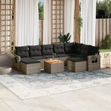 vidaXL 10-dijelni set vrtnih sofa od poliratana s jastucima sivi | shoptok.hr