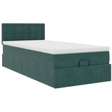 vidaXL okvir kreveta s madraca tamnozeleni 100x200cm baršunasti | shoptok.hr