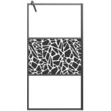 Pregrada za tuš 100 x 195 cm staklo ESG s uzorkom kamena crna | Eponuda.ba