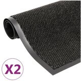  Protiprašni predpražniki 2 x pravokotni taftani 60x90 cm črni | Shoptok.si