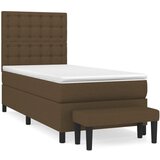 vidaXL Box spring postelja z vzmetnico temno rjava 100x200 cm blago, (20899488) Cene