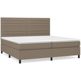  s oprugama i madracem smeđesivi 200x200 cm od tkanine | shoptok.hr